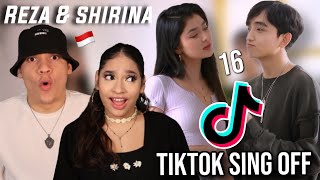 Latinos react to SING OFF TIKTOK SONGS PART 16  Reza Darmawangsa vs Shirina [upl. by Alleacim903]