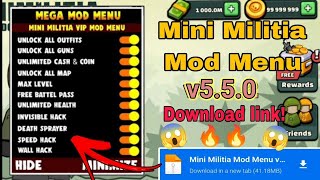 Mini Militia Mod Menu v550  Download By Mediafire  Mini Militia Mod Download Link  XYED444 [upl. by Donoho812]