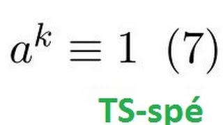 TSspé les congruences ordre dun élément exercice [upl. by Dolorita]