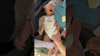 Baby Vaccine action at hospital 🏥 and funny 😂 baby love cute family babygirl happy funny [upl. by Orvil]