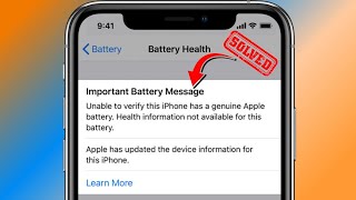 Unable to Verify This iPhone Has a Genuine Apple Battery  Fix [upl. by Charissa]