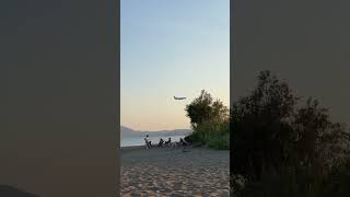 Planes landing over kalamaki beach zante island July 102024 shorts shortvideo beach airplane [upl. by Refinneg]