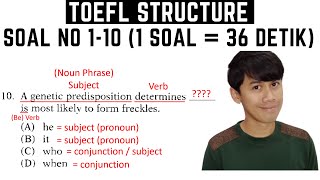 Jawab 10 Soal TOEFL Structure ini dengan BENAR [upl. by Teillo]