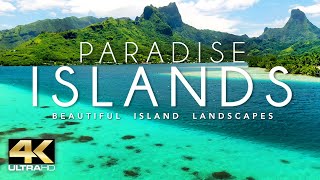 PARADISE ISLANDS IN 4K DRONE FOOTAGE ULTRA HD  Beautiful Island Landscapes Footage UHD [upl. by Assilam762]