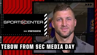 Tim Tebow on all the news around SEC Media Day  SportsCenter [upl. by Balbinder]