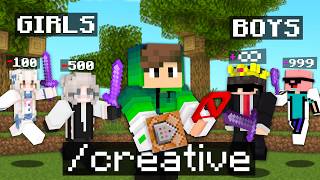 How I Got CREATIVE in Boys VS Girls Minecraft Server [upl. by Furtek]