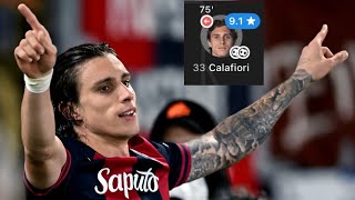 Riccardo Calafiori versus Juventus  2 Goals and 100 Pass Accuracy [upl. by Scoville]