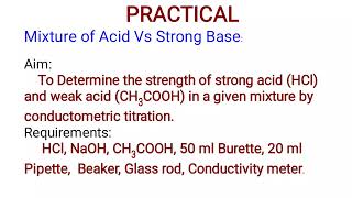 quotConductometric Titrationquot  Practical chemistryMixture of Acid Vs Strong Base [upl. by Salomone405]