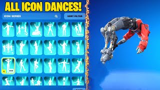 All Icon Series Emotes amp TikTok Dances in Fortnite 100 [upl. by Vareck55]