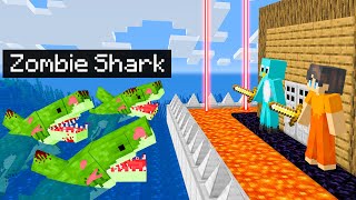 ZOMBIE SHARKS vs SAFEST SECURITY HOUSE in Minecraft [upl. by Aldredge237]