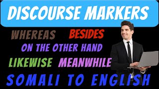 DISCOURSE MARKERS  English AF SOOMAALI ku Baro [upl. by Zaob]