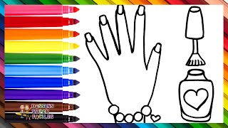 Dessiner et Colorier une Main avec du Vernis à Ongles 💅🖐️🌈 Dessins pour Enfants [upl. by Enirok]