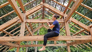 Building Wooden House 2023  Process of chiseling amp assembling wooden houses  Lý Thị Ca [upl. by Dominic660]