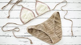 How to Crochet Bikini Bottoms  Patterns for Any Size [upl. by Myo]