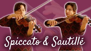 Learn Spiccato and Sautillé violin bowing techniques with violinist Vivien Hoffman [upl. by Rosalie]