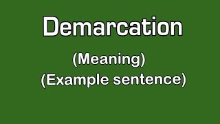 demarcation meaning in urduhindi How to pronounce demarcation demarcation in sentence [upl. by Sloatman]