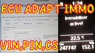 ECU Immo Adapt To Cluster Using VVDI2 [upl. by Johannessen]