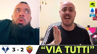 VERONA ROMA 3 2  I TIFOSI ROMANISTI NON CE LA FANNO PIÙ “ANDIAMO IN SERIE B…”  TIFOSIAMO [upl. by Kat929]