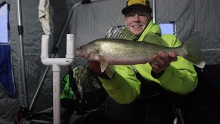 Early ice Mille Lacs walleye slam [upl. by Leunad53]