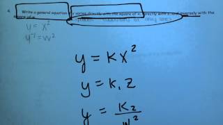 Write general equation if y varies directly with square of x [upl. by Karel]