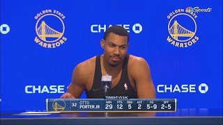 Otto Porter Jr Postgame Interview  Golden State Warriors crush Sacramento Kings 11398 [upl. by Ezmeralda]