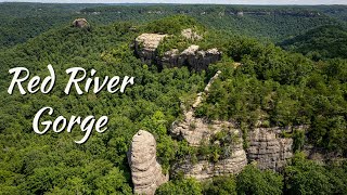 Aerial view over some of the Red River Gorges favorite spots 4K [upl. by Arat]