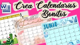 COMO HACER CALENDARIOS BONITOS EN WORD✨ COMO INSERTAR CALENDARIO EN WORD💖 FÁCIL Y RÁPIDO✅ [upl. by Towrey]