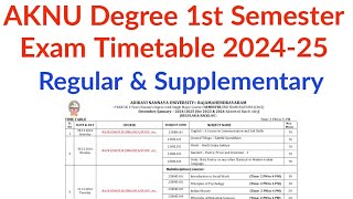 AKNU Degree 1st semester Exam Timetable 202425  AkNU degree 1st sem timetable [upl. by Jemima]