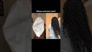 WHOSE CURLS ARE CUTER 😍 hair hairstyle haircare youtubeshorts shorts bald [upl. by Ashbey661]