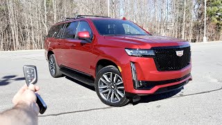 2022 Cadillac Escalade ESV 4wd Sport Start Up Walkaround and Review [upl. by Neraa]