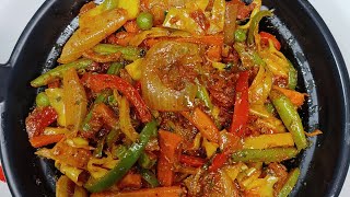 Veg jalfrezi recipe  how to make jalfrezi recipe at home  mix veg fry  semi dry veg jalfrezi [upl. by Edivad]