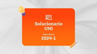 📝 Solucionario UNI 20241  Matemáticas [upl. by Yenttirb]