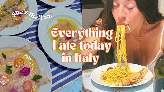 Everything I Ate in Italy Today 🇮🇹🥐🤤 Scampi Shrimp Huge Croissant Fish Carpaccio amp MORE [upl. by Hercules886]