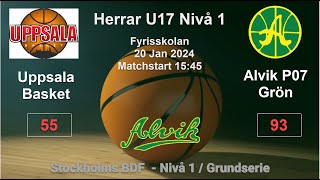 U17 Alvik Basket  Uppsala Basket 9355 [upl. by Hebe]