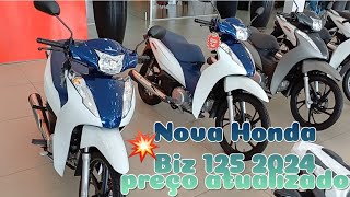 Nova Honda biz 125 2024 à segunda moto mais vendida do BrasilVale a pena qual o preço [upl. by Henryson]