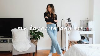 STYLING DIFFERENT TYPES OF JEANS  casual denim outfits ft Aritzia [upl. by Einnhoj99]