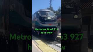 Metrolink 927 horn show on M163 metrolink trending train shorts [upl. by Aiselad]