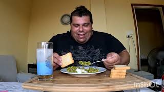 Tasty 🙂 Delicious Greek Dinner 🍲Peas Mizithra and Beer ASMR MUKBANG ENJOY Talking 😊 [upl. by Iznekcam]