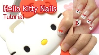 Hello Kitty Nails Tutorial ♥ Self Nail ArtsGel Nail Art Tutorial [upl. by Hallutama939]