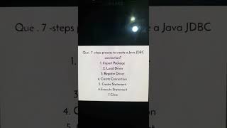 7steps process to create a Java JDBC connectiontechnical jdbc javainterviewquestionsanswers [upl. by Saleem]