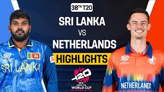 SRI LANKA VS NETHERLANDS  T20 WORLD CUP 2024 MATCH HIGHLIGHTS  WORLD CUP JERSEY LOGO AND FACES [upl. by Aihpos278]