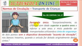 22 NORMAS DE CIRCULAÇÃO  Motocicletas Transporte de Crianças Classificação Vias [upl. by Hatty]