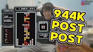 NES Tetris  944600 Points Levels 2939 World Record [upl. by Campball]