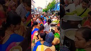 ABIDS ISKCON TEMPLE  SRI KRISHNA JANMASTAMI CELEBRATION 2023  DISTRIBUTION OF PRASADAM krishna [upl. by Cartwright]