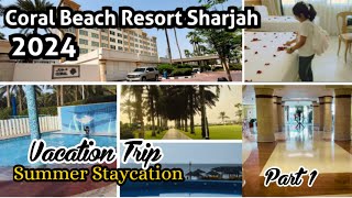 Coral Beach Hotel And Resort Cyprus  4 Star luxury Resort Sharjah  Best Summer Staycation family [upl. by Ahsaek]