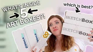 OPENING 125 WORTH OF ART SUBSCRIPTION BOXES ScrawlrBox Sketchbox Art Snacks [upl. by Dranyer]