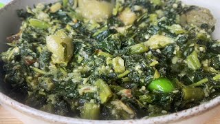 RecetteLégume vert frit à l’ARACHIDE en poudre et aux POIREAUX recette simple et délicieux [upl. by Ahseuqal]