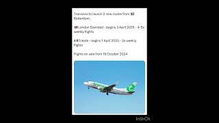 Transavia to launch 2 new routes from 🇳🇱Rotterdam [upl. by Ybbor]