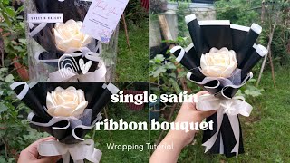 How to wrap quotSingle Satin Ribbon BouquetquotKath Ideal [upl. by Amelus]