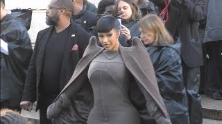 Cardi B leaving the Rick Owens SS25 fashion show in Paris  26092024 [upl. by Radnaskela268]